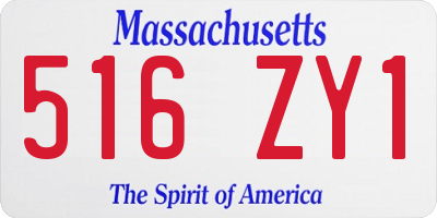 MA license plate 516ZY1