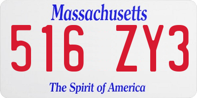 MA license plate 516ZY3