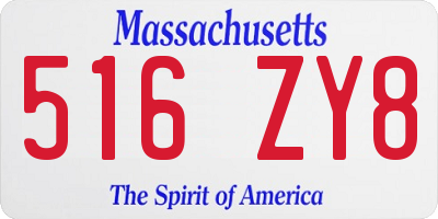 MA license plate 516ZY8