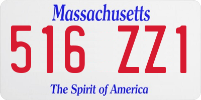 MA license plate 516ZZ1