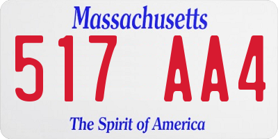 MA license plate 517AA4