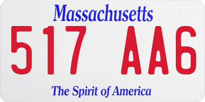 MA license plate 517AA6