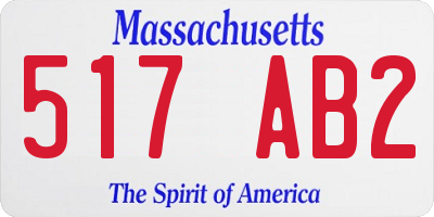 MA license plate 517AB2