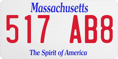MA license plate 517AB8