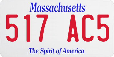 MA license plate 517AC5