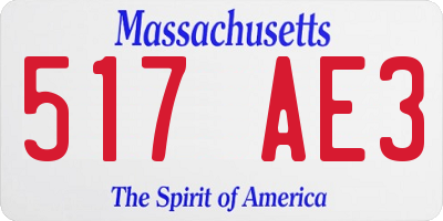 MA license plate 517AE3