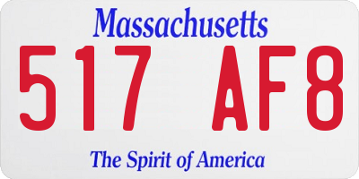MA license plate 517AF8