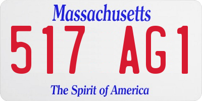 MA license plate 517AG1