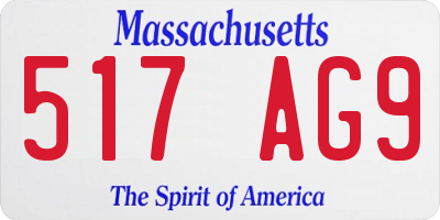 MA license plate 517AG9
