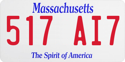 MA license plate 517AI7