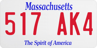 MA license plate 517AK4
