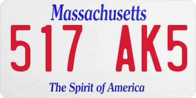 MA license plate 517AK5