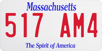 MA license plate 517AM4