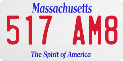 MA license plate 517AM8