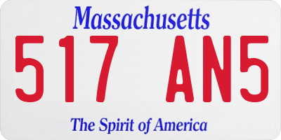 MA license plate 517AN5