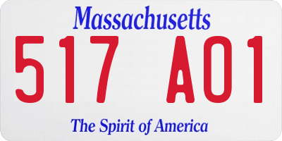 MA license plate 517AO1