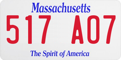 MA license plate 517AO7
