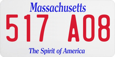 MA license plate 517AO8