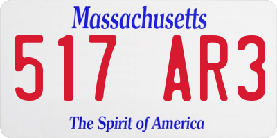 MA license plate 517AR3