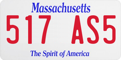 MA license plate 517AS5