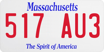 MA license plate 517AU3