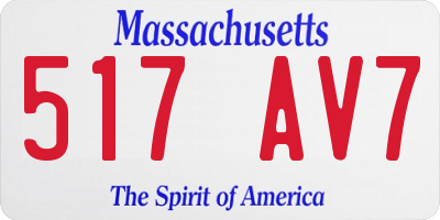 MA license plate 517AV7