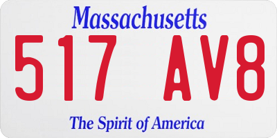 MA license plate 517AV8