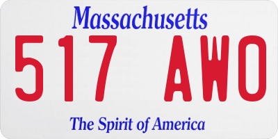 MA license plate 517AW0