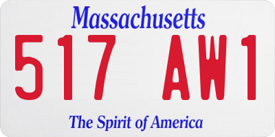 MA license plate 517AW1