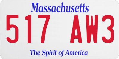 MA license plate 517AW3