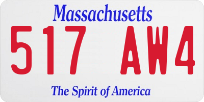 MA license plate 517AW4