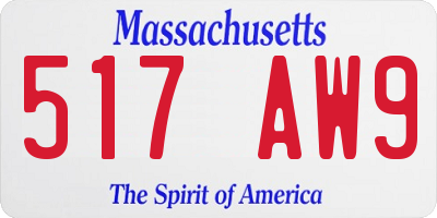 MA license plate 517AW9