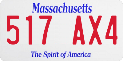 MA license plate 517AX4