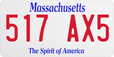 MA license plate 517AX5