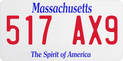 MA license plate 517AX9