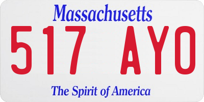 MA license plate 517AY0