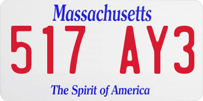 MA license plate 517AY3