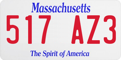 MA license plate 517AZ3
