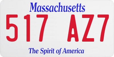MA license plate 517AZ7
