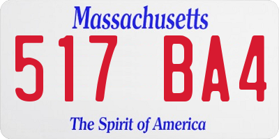 MA license plate 517BA4