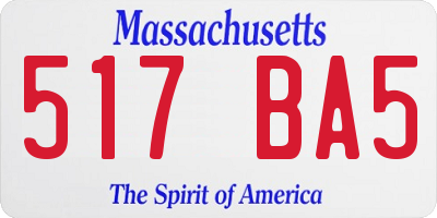 MA license plate 517BA5