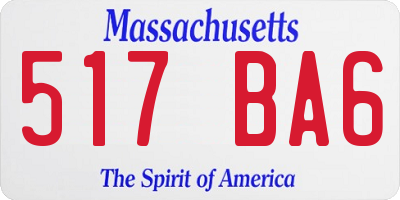 MA license plate 517BA6