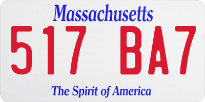 MA license plate 517BA7