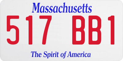 MA license plate 517BB1