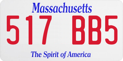 MA license plate 517BB5