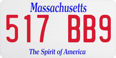 MA license plate 517BB9