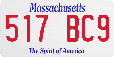 MA license plate 517BC9
