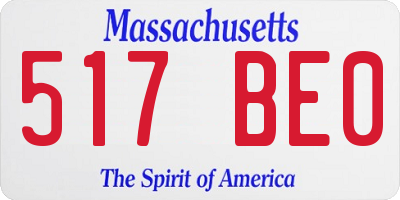 MA license plate 517BE0
