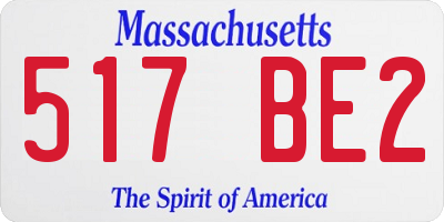MA license plate 517BE2