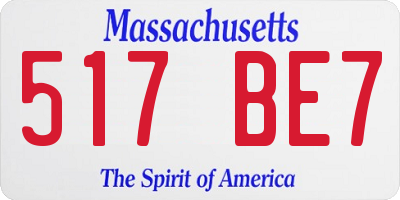 MA license plate 517BE7